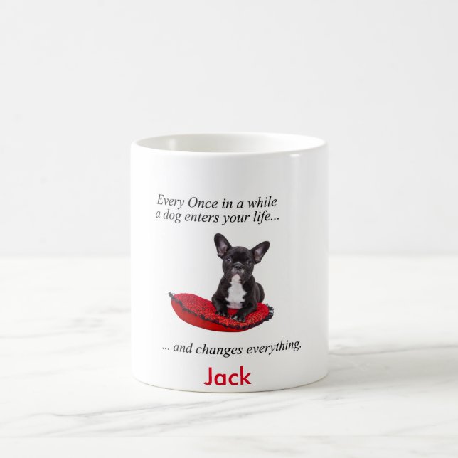 Mug de café Bulldog français personnalisé 11 oz (Centre)