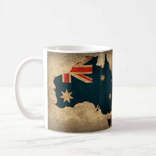Mug de café - Carte de l'Australie avec drapeau (Gauche)