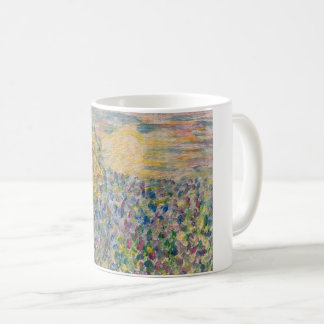 Mug de café coloré avec arbres