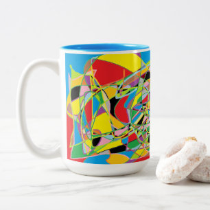 Mug de café coloré Multicolore Fresque Art