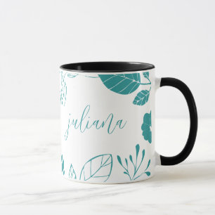 Mug de café : Conception florale de Mug d'encre in