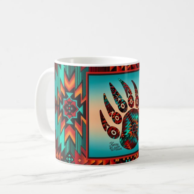 Mug de café cru à l'ours tribal (Devant gauche)