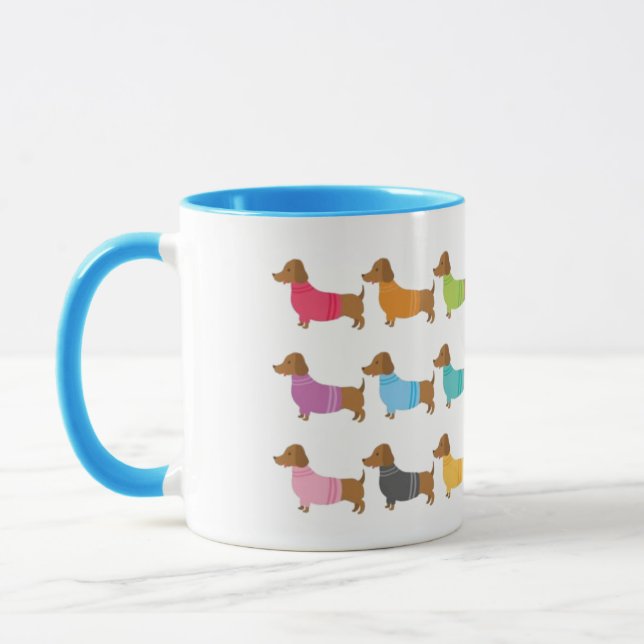 Mug de café Dachshunds coloré (Gauche)
