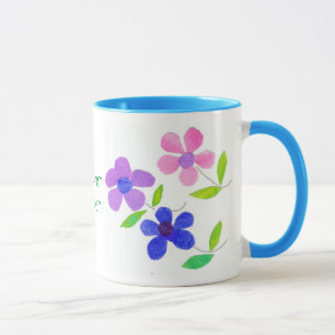 Mug de café d'alimentation en fleurs