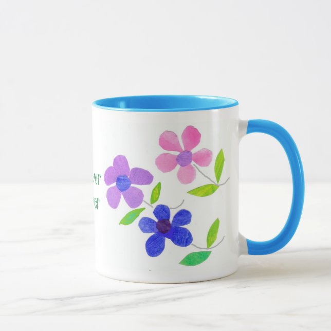 Mug de café d'alimentation en fleurs (Droite)