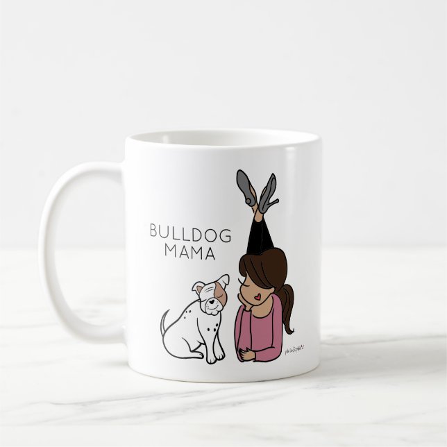 Mug de café de Bulldog personnalisé (Gauche)