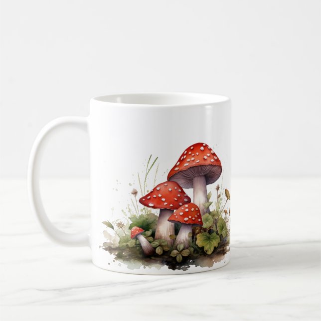 Mug de café de champignons rouges - Nature inspiré (Gauche)