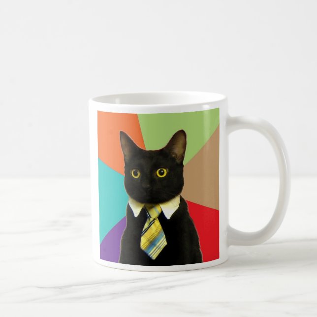 Mug de café de chat d'affaires personnalisé (Droite)