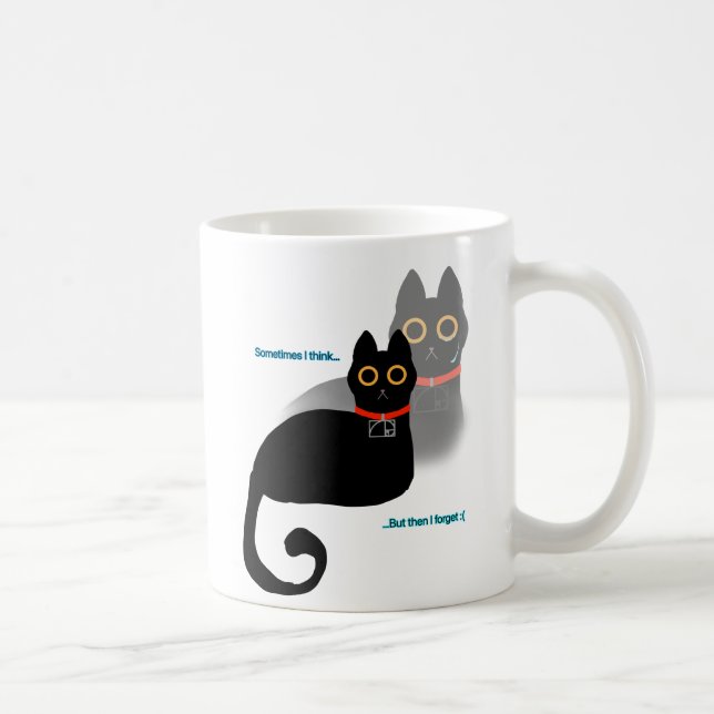 Mug de café de chat noir oublié 11 oz (Droite)
