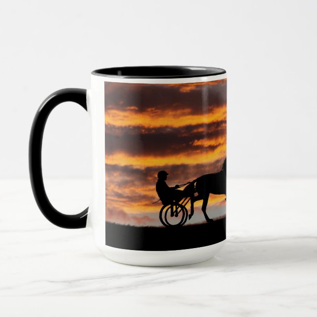 Mug de café de cheval de Trot standard (Gauche)