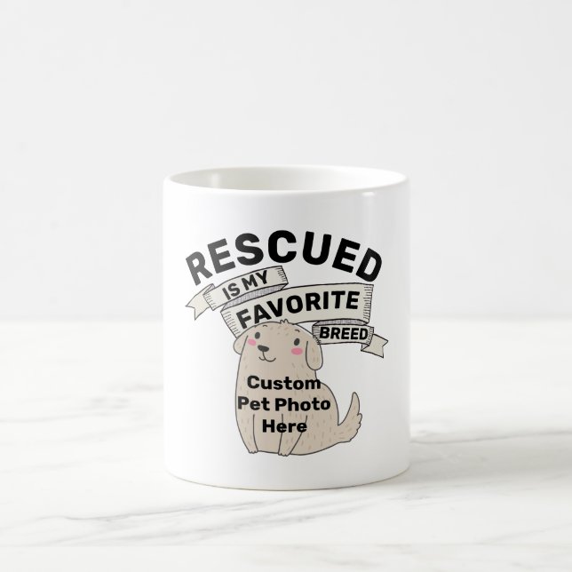 Mug de café de chien secouru - Photo de animal de  (Centre)