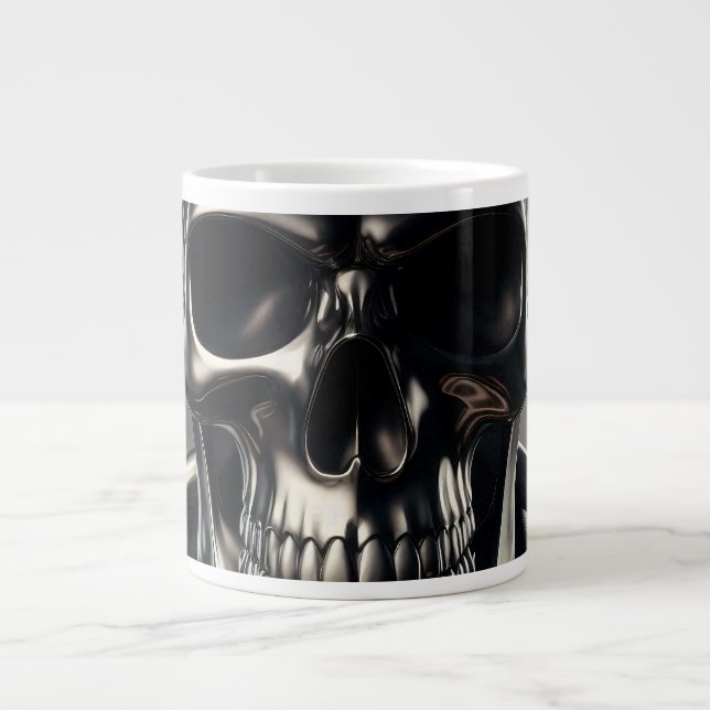 Mug de café de crâne métallique (Devant)