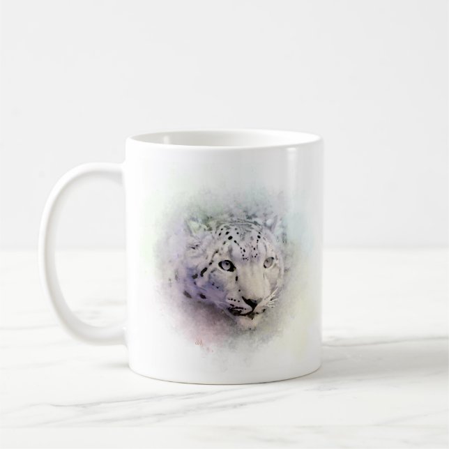 Mug de café de la faune léopard des neiges (Gauche)