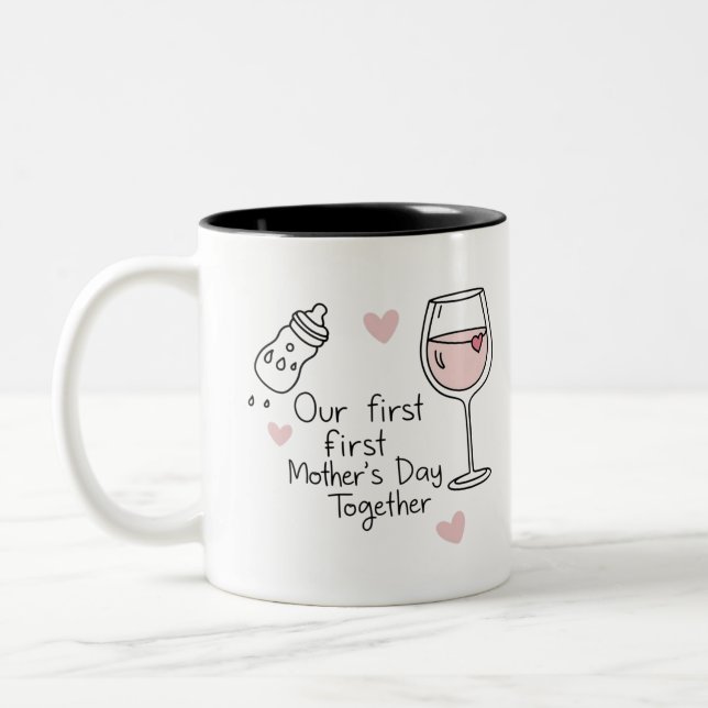Mug de café de l'amant du vin drôle pour maman (Gauche)