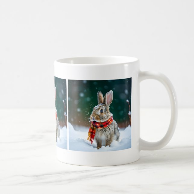 Mug de café de lapin d'hiver (Droite)