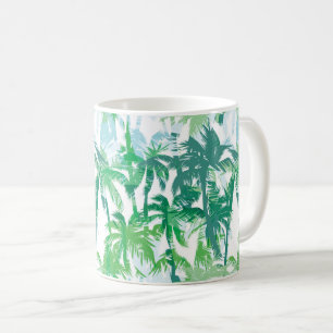 Mug de café de palmes tropicales