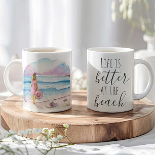 Mug de café de plage - Cadeau de jour de Valentine