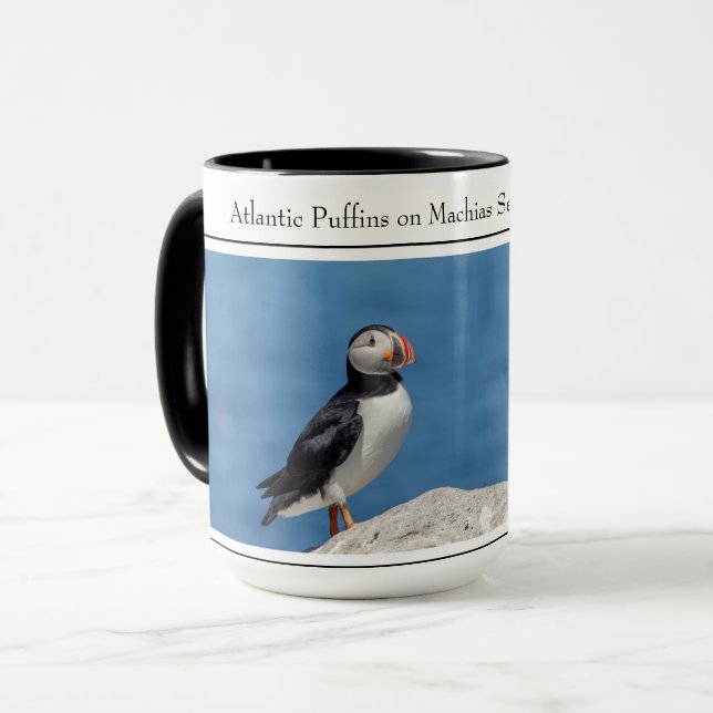 Mug de café de pouffins de l'Atlantique (Devant gauche)