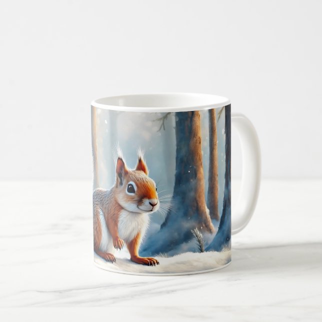 Mug de café d'écureuil d'hiver (Devant droit)
