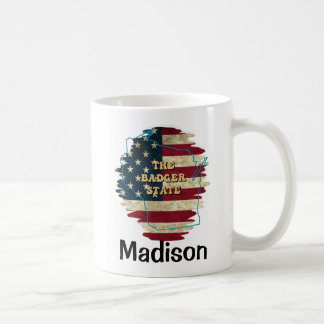 Mug de café d'État Wisconsin personnalisé