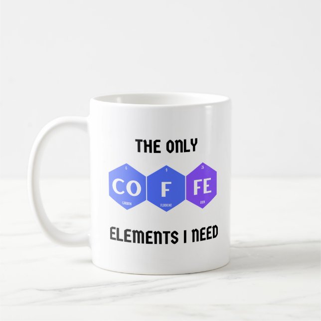 Mug De Café Drôle Avec Éléments De Table Périodiqu (Gauche)