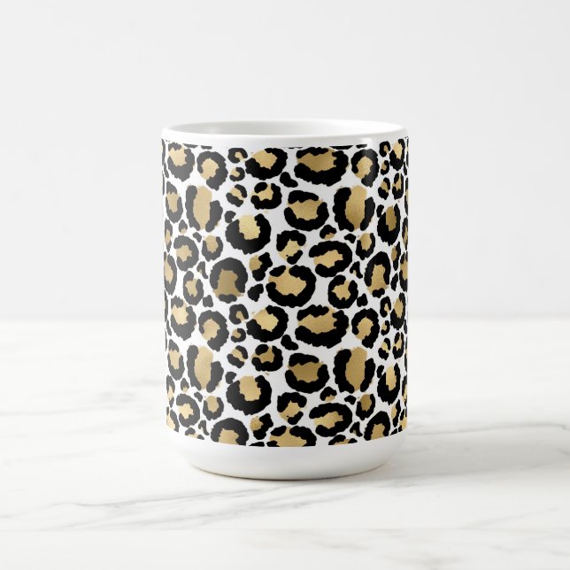Mug de café empreinte de léopard or, blanc et noir (Centre)