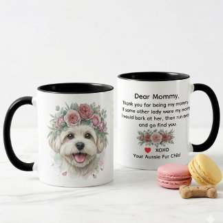 Mug de café en art aquarelle Couronne de fleurs po