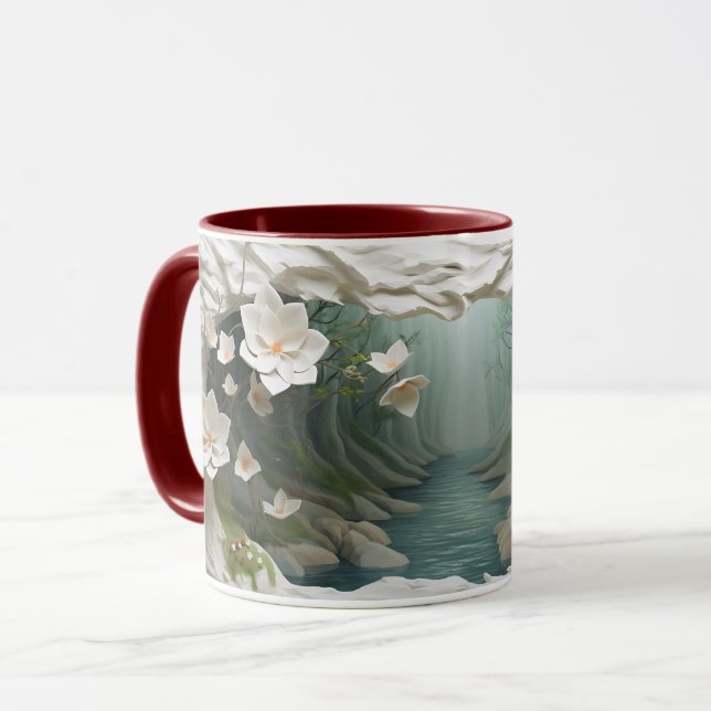 Mug ☕ de café en céramique Enchanted Forest River (Devant gauche)