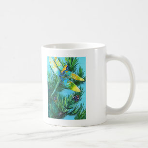 Mug de café en drangonfly et Pine Tree coloré