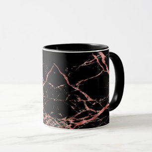 Mug de café en marbre noir et Rose or