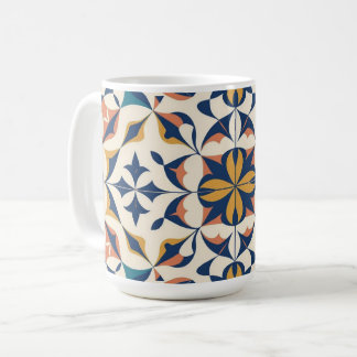 Mug de café en mosaïque florale bohémienne