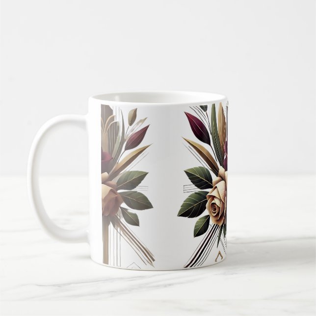 Mug de café floral moderne (Gauche)