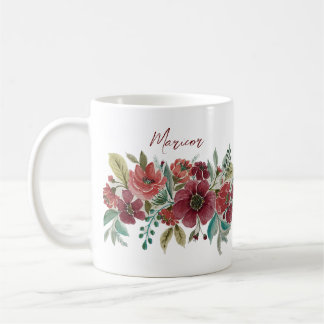 Mug de café Floral rouge