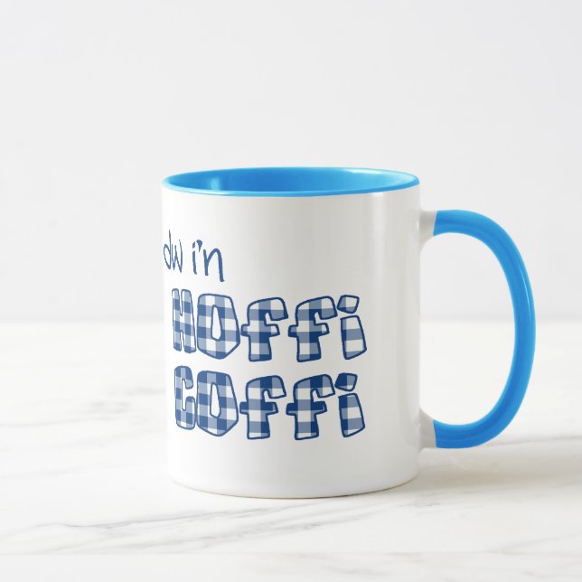 Mug de café gallois : Hoffi Coffi, En vichy de con (Droite)