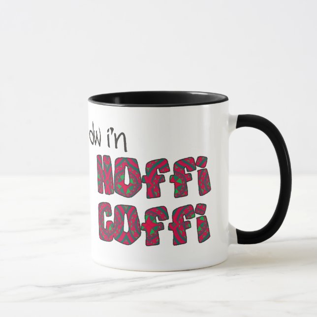 Mug de café gallois : Hoffi Coffi, Rouge, Motif ve (Droite)