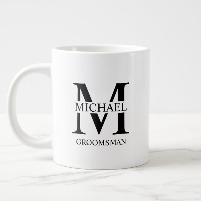 Mug de café Groomsman personnalisé classique (Gauche)
