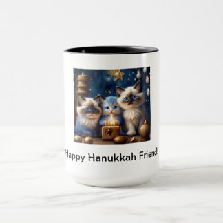 Mug de café Hanoukka avec chats à poupée