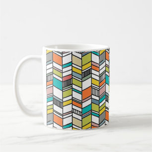 Mug de café Herringbone moderne du milieu du siècl