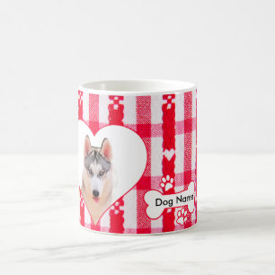 Mug de café Husky Sibérien en forme de coeur perso