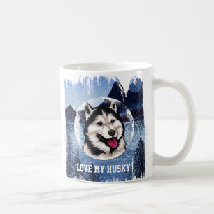 Mug de café Husky Sibérien personnalisé