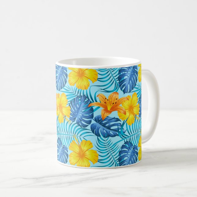 Mug de café imprimé tropical (Devant droit)