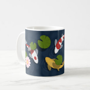 Mug de café japonais Koi Fish Pond