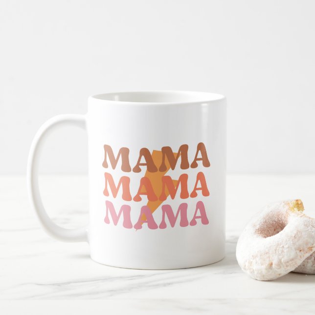 Mug de café Mama Mama orange et rose (Avec donut)