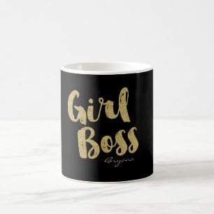 Mug de café moderne de type feuille d'or Faux GIRL