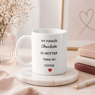 Mug de café moderne personnalisé pour fiancée