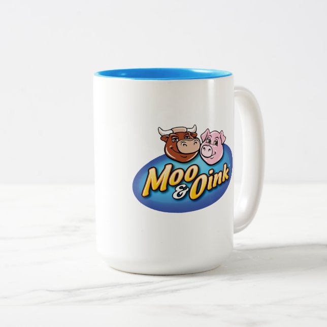 Mug de café Moo & Oink (Devant droit)