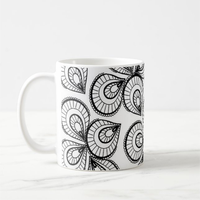 Mug de café - Motif de design noir et blanc (Gauche)