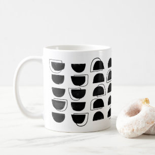 Mug de café noir et blanc Abstrait