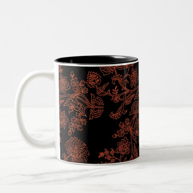 Mug De Café Noir Et Brown Motif (Gauche)