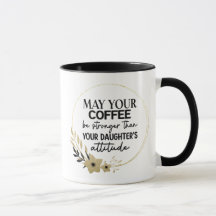 Mug de café noir et or drôle pour maman et papa